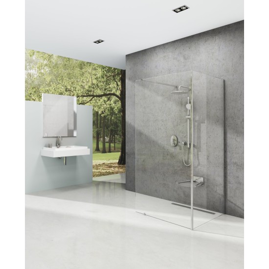 Walk-In Corner Set 120x90, chromas+stiklas Transparent