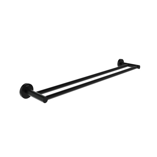 KN 320.20BLM Dvigubas rankšluosčių laikiklis 60 cm, juodas matinis
