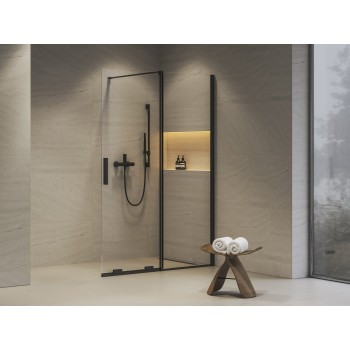ROWI 110, juodas+stiklas Transparent