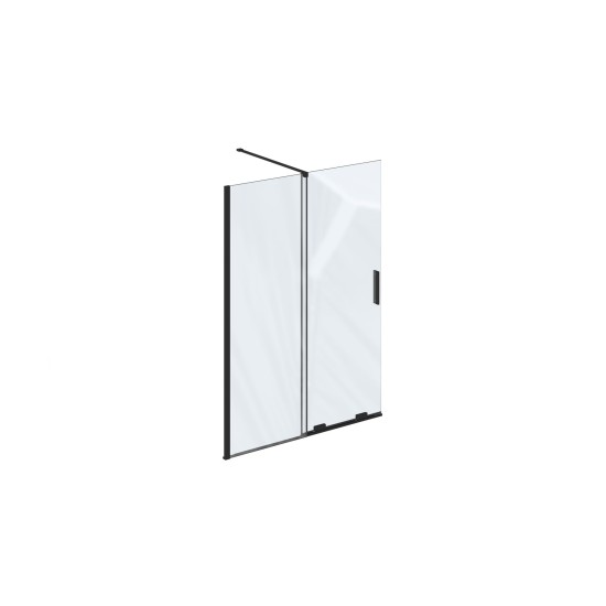 ROWI 140, juodas+stiklas Transparent