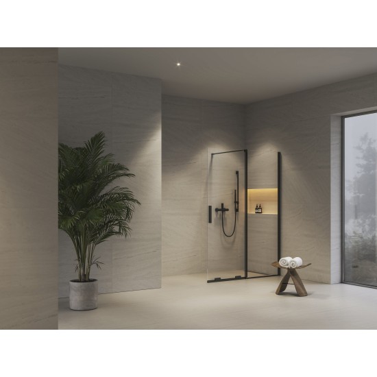 ROWI 140, juodas+stiklas Transparent