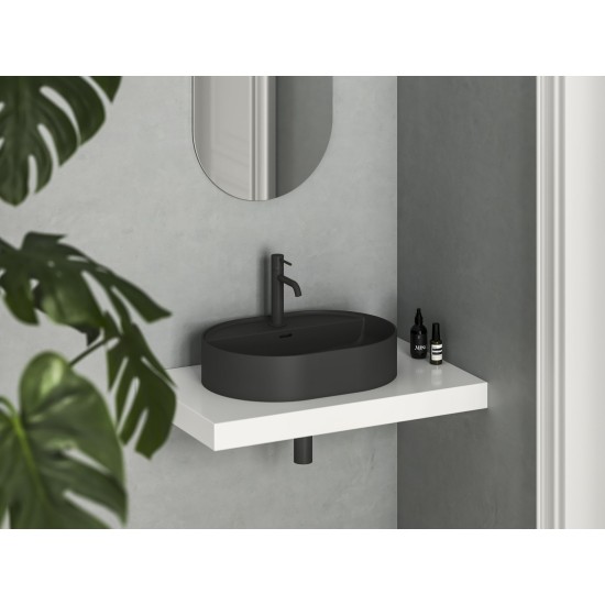 Keraminis praustuvas Ceramic Slim Shelf O 55, matinės juodos