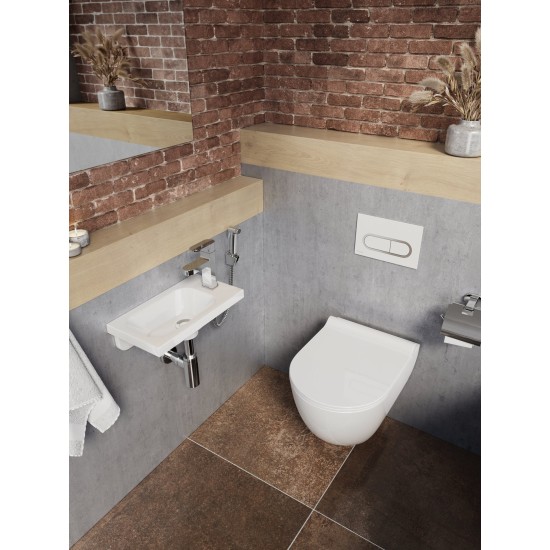 WC Uni Chrome RimOff set, pakabinamas, baltas