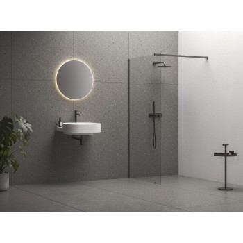 Walk-In Wall Set 110, metalinė grafito+stiklas Transparent