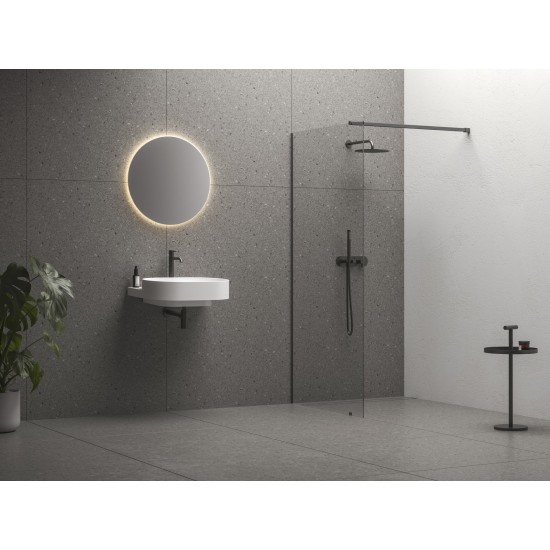Walk-In Wall Set 110, metalizuotas grafitas +stiklas Transparent