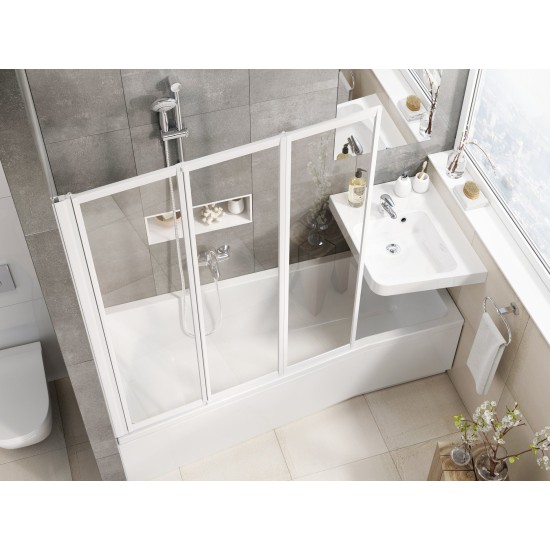 VS3 130 balta+stiklas Transparent